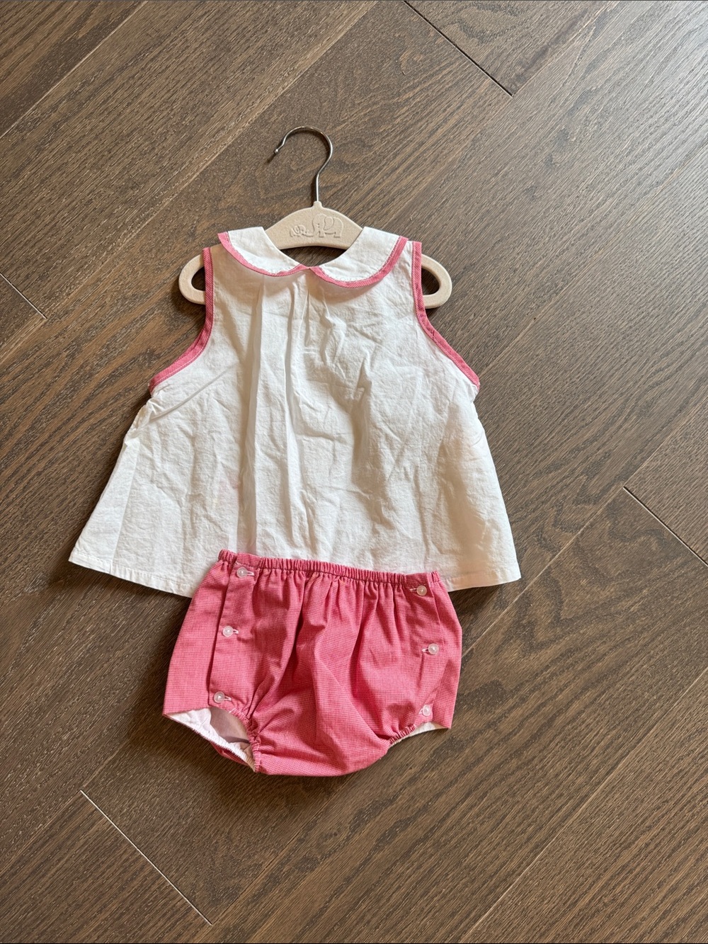 White & Red Baby Girls Matching Top and Bloomers Set by Baby Sen